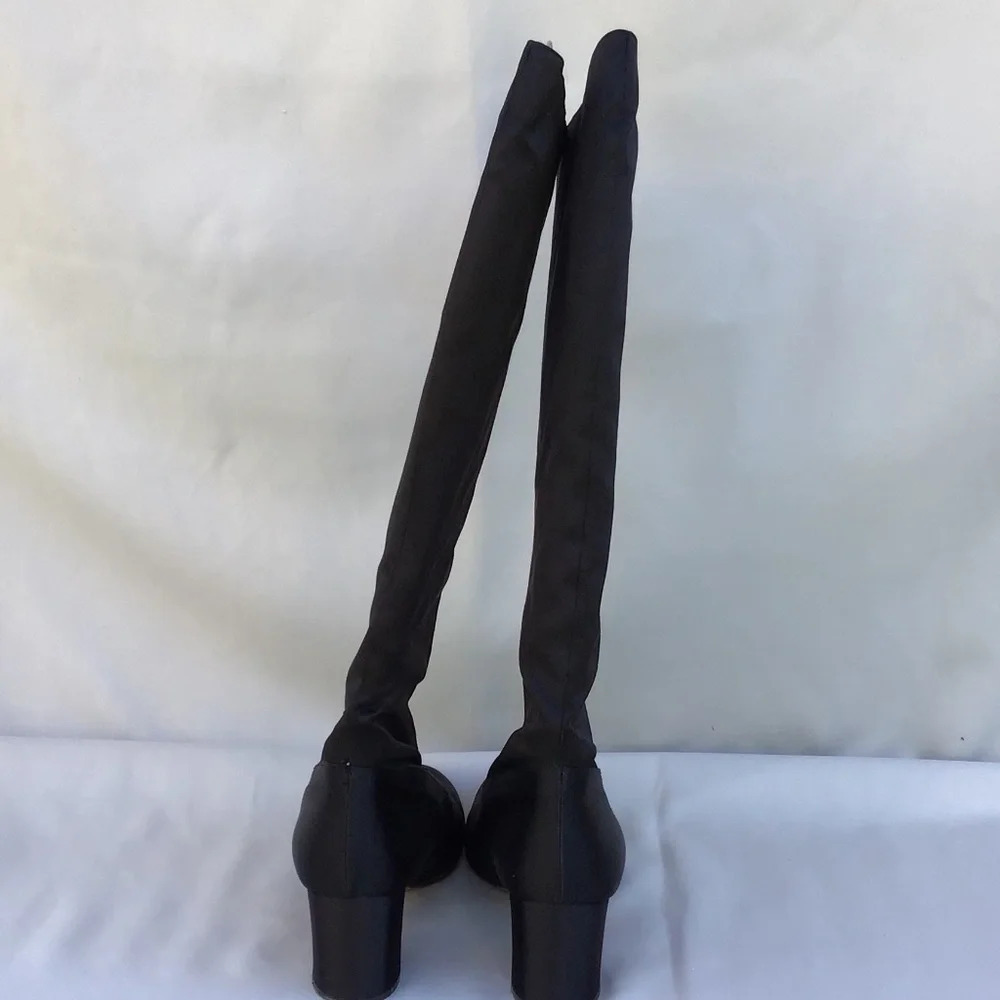Halston Women’s Black Knee High Chunky Heel Boots Size 9M - Picture 9 of 14